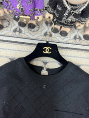 Diamond hot diamond beaded short-sleeved T-shirt
