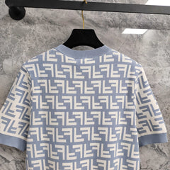 Short-sleeved knitted top
