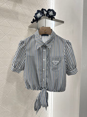 Striped short-sleeved shirt