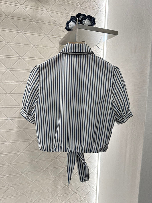 Striped short-sleeved shirt