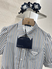 Striped short-sleeved shirt
