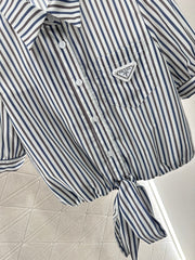 Striped short-sleeved shirt