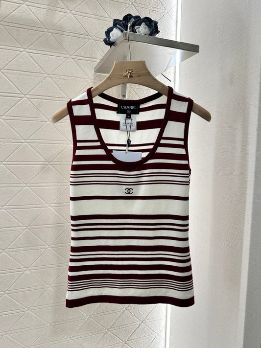 Striped knitted vest
