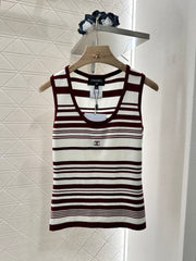 Striped knitted vest