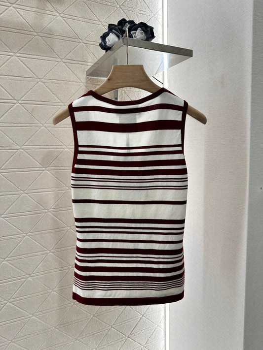 Striped knitted vest