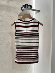 Striped knitted vest