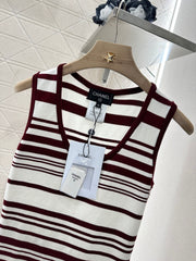 Striped knitted vest