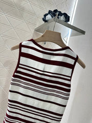 Striped knitted vest