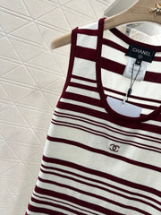 Striped knitted vest