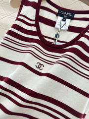 Striped knitted vest
