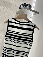 Striped knitted vest