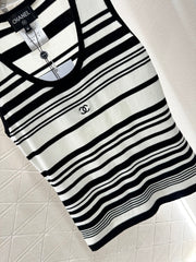 Striped knitted vest