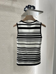 Striped knitted vest