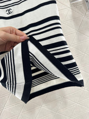 Striped knitted vest