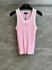 Pink striped vest
