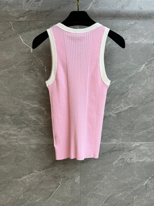 Pink striped vest