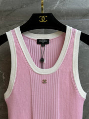 Pink striped vest