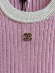 Pink striped vest