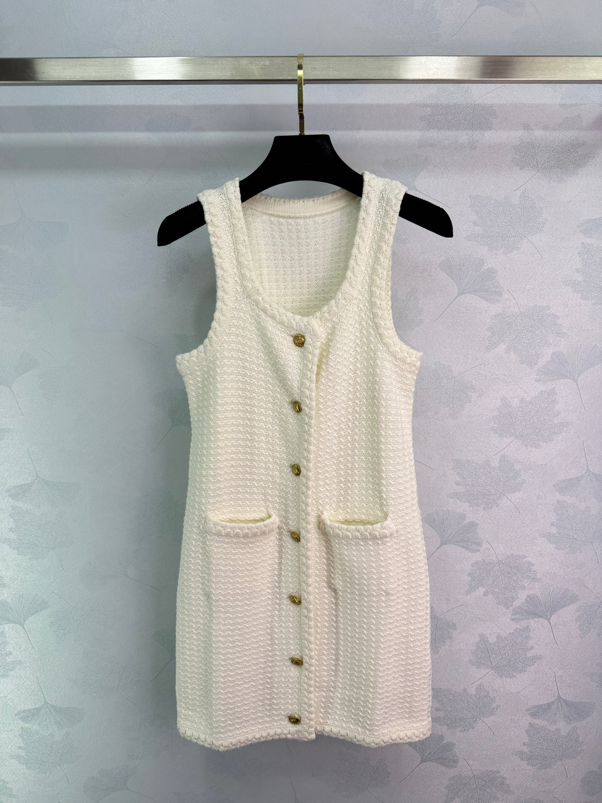 Crochet knitted vest dress