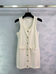 Crochet knitted vest dress