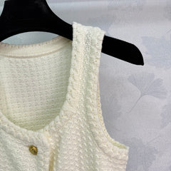 Crochet knitted vest dress
