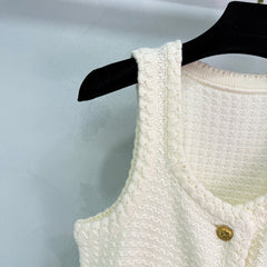 Crochet knitted vest dress