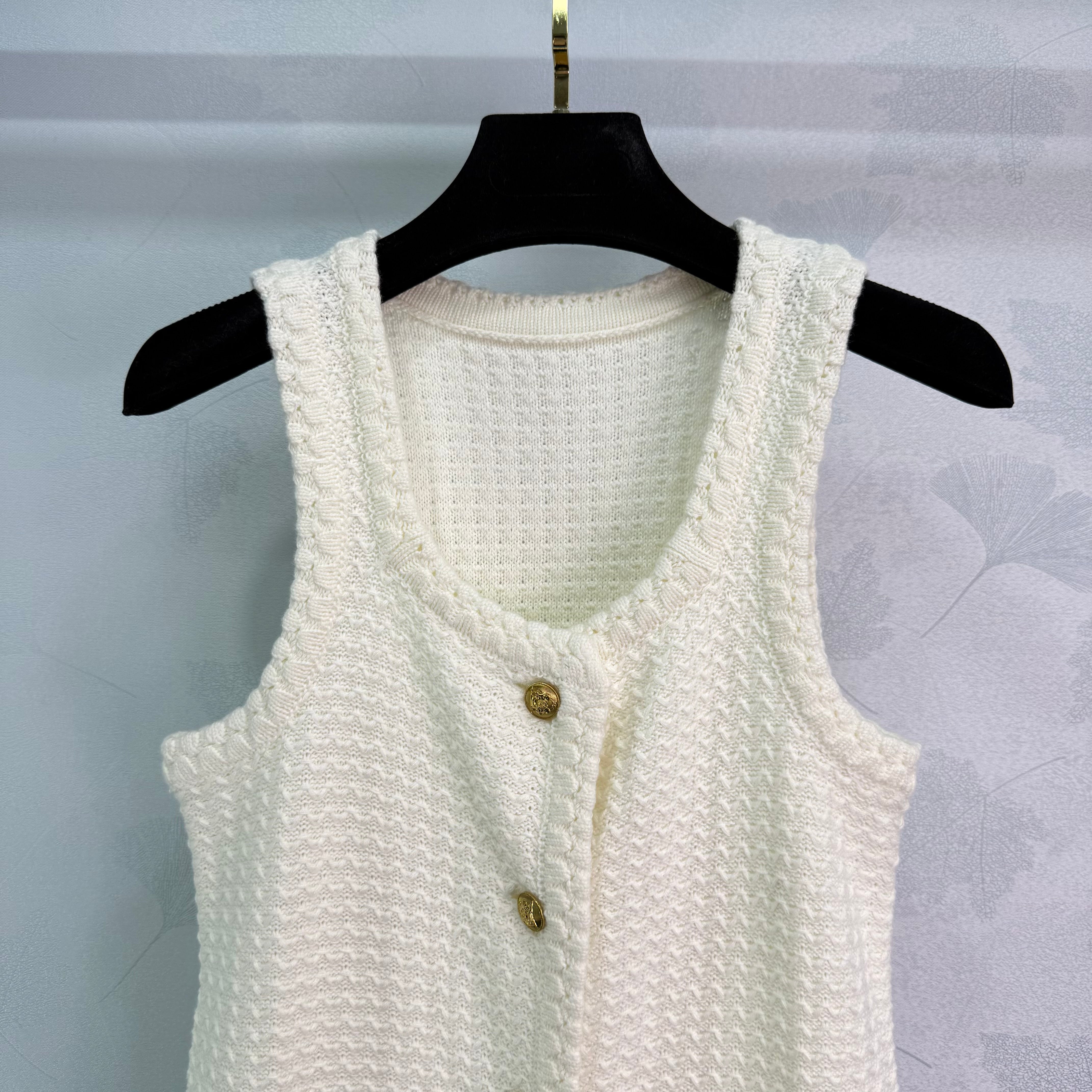 Crochet knitted vest dress