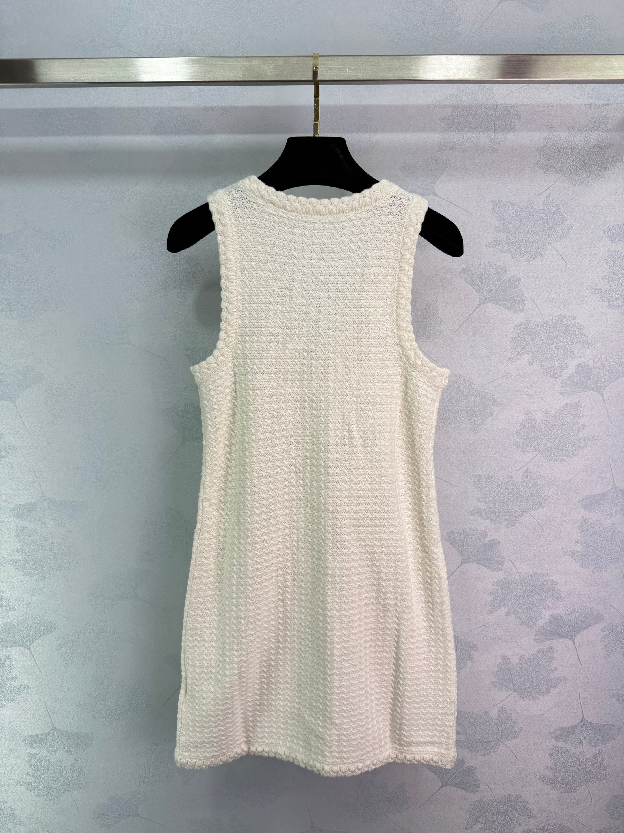 Crochet knitted vest dress