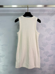 Crochet knitted vest dress