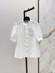 White shirt decorated with embroidered lace