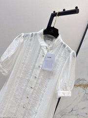 White shirt decorated with embroidered lace