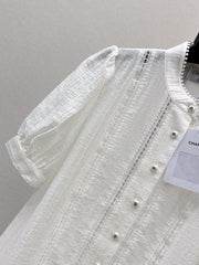 White shirt decorated with embroidered lace