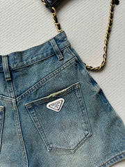 Simple denim shorts