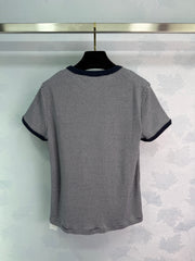 Striped round neck short sleeves