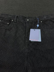 Checkerboard flocked jeans