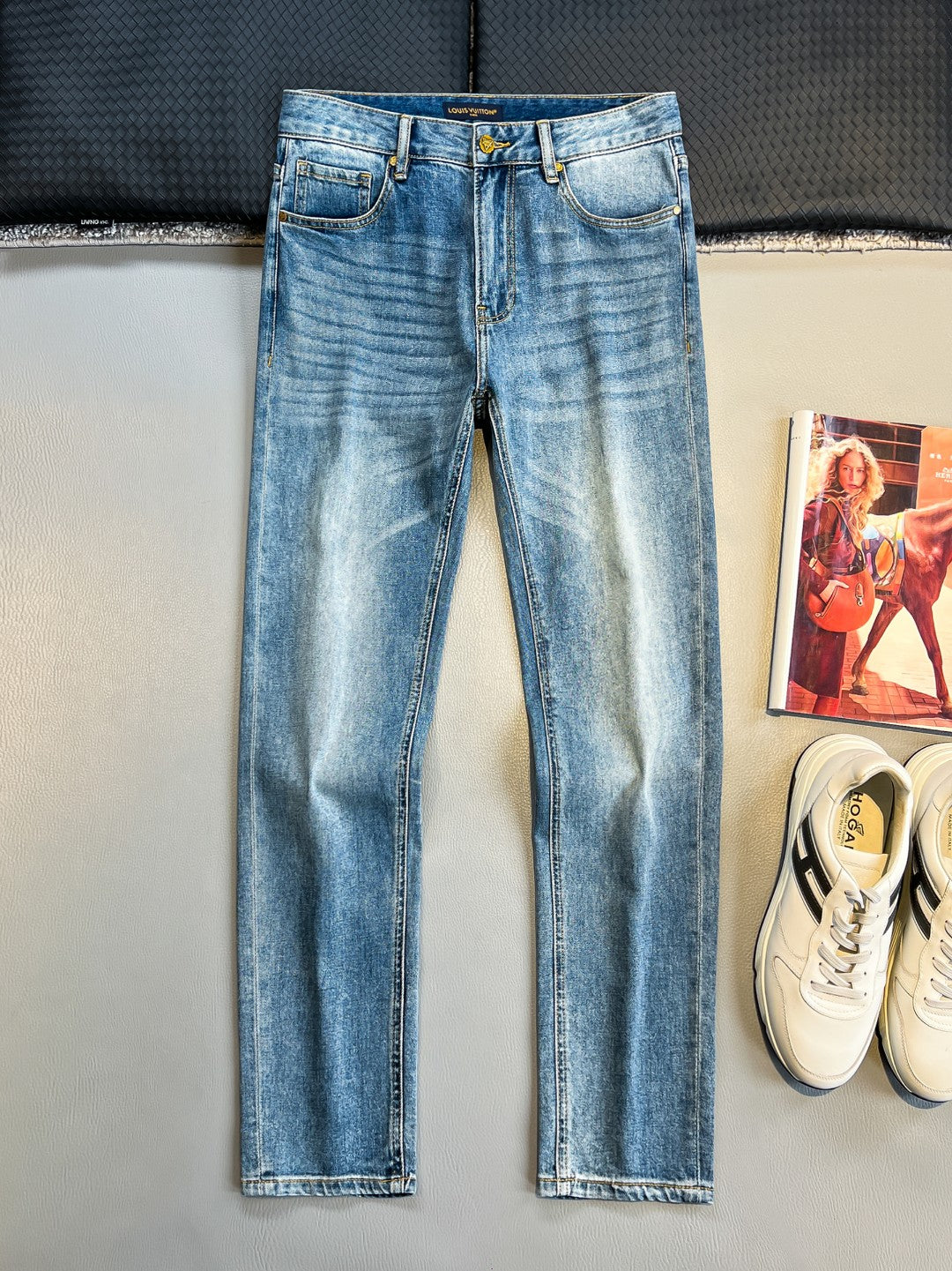 Pocket print jeans