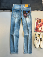 Pocket print jeans