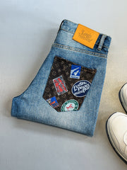 Pocket print jeans