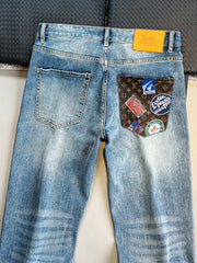 Pocket print jeans