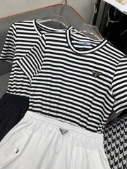 Striped top patchwork dress