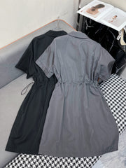 Drawstring waist dress