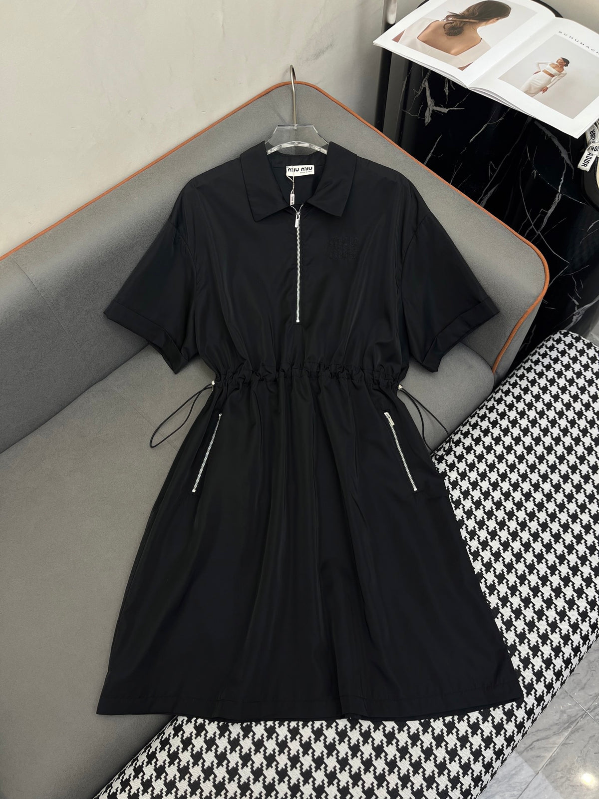 Drawstring waist dress