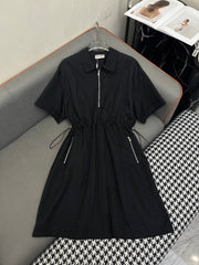 Drawstring waist dress