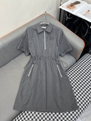 Drawstring waist dress