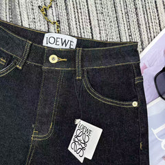 Pocket print denim shorts
