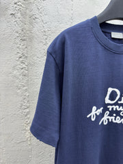 Letter embroidered short sleeves