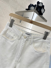 Sequined letter denim shorts