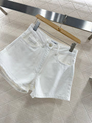 Sequined letter denim shorts
