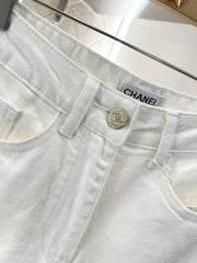 Sequined letter denim shorts