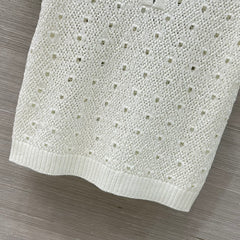 Hollow-out design crochet short-sleeved top